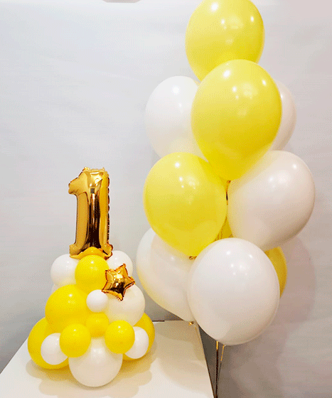 №19.11 Шары на день рождения ребёнка 1500 руб.: фонтан из 8 шаров и цифра. Цифра любая