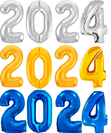 №9.2 Шары цифры "2024" на новый год 4000р., цвет любой