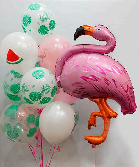№10.70-2 Гелиевые шары 2300 руб.: 10 шаров и фламинго