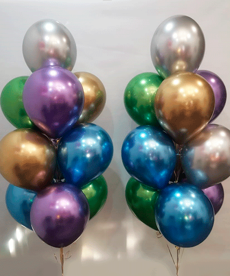 №10.94 Гелиевые шары хром 1700 руб. фонтан из 10-и шаров. Цвет любой 