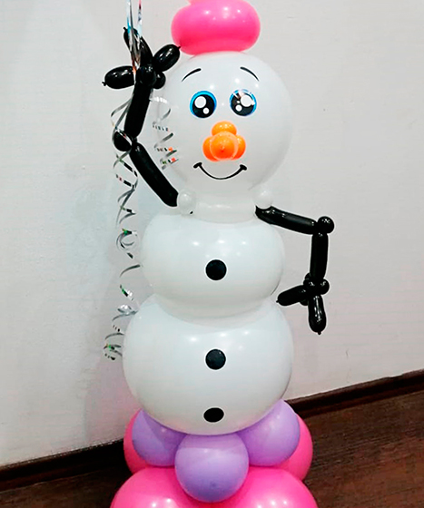 №9.47 Снеговик из шаров 750р., 90-100см. цвет шаров можно изменить