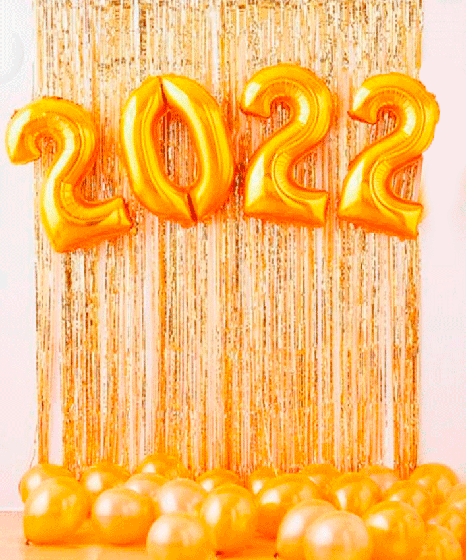 №9.22 Оформление шарами на Новый Год Фотозона 3500 руб.: дождик, цифры, шары на пол 20шт